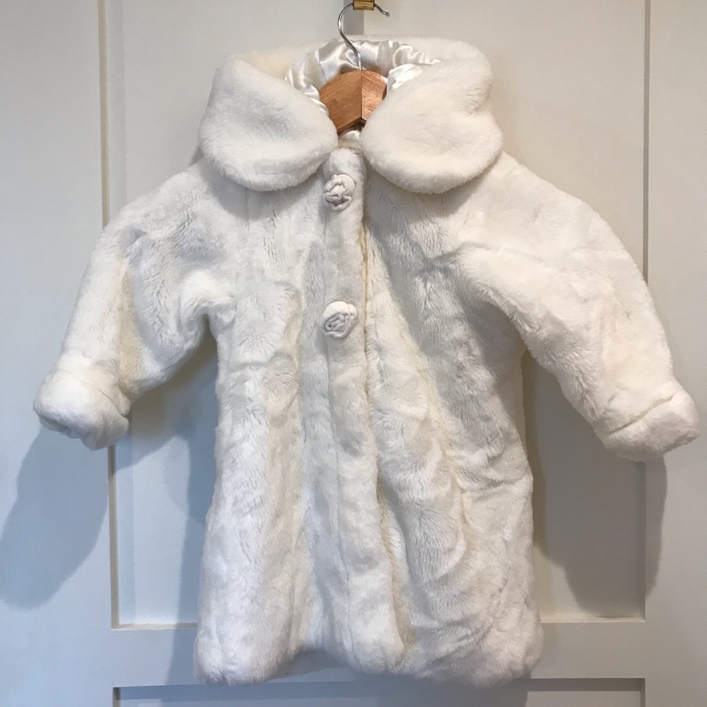 White Faux Fur Coat - Picture 1 of 5